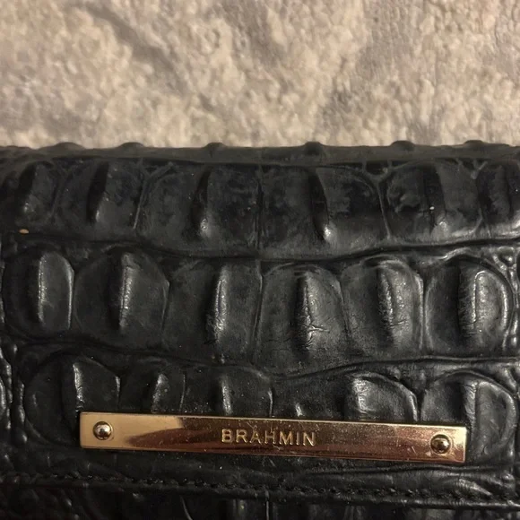 Brahmin Black Embossed Leather Clutch - Picture 2 of 4